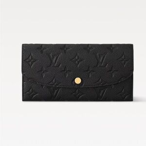 Emilie LV Black Wallet with Iconic Monogram. Empreinte leather. Authentic